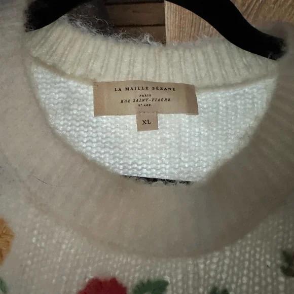 Sezane Cream Sweater with Floral Embroidery - Picture 3 of 4